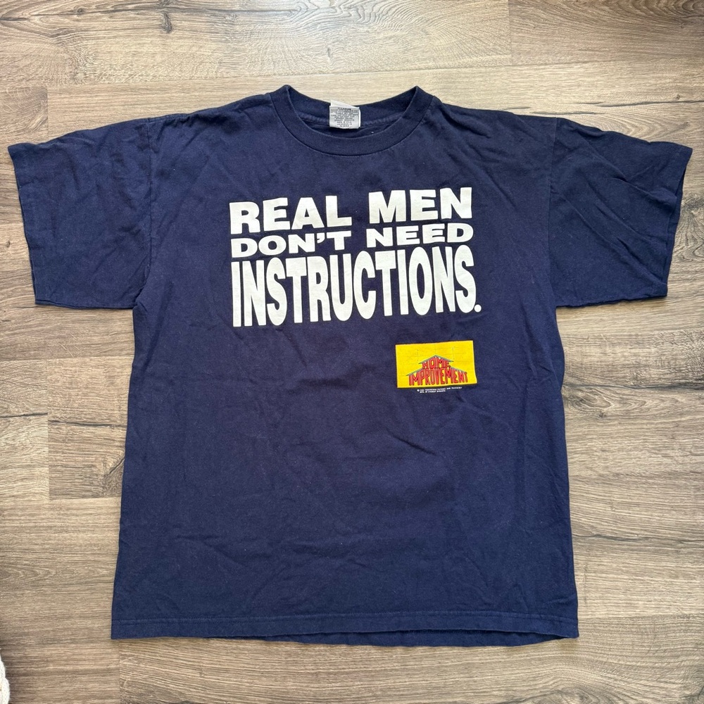 Vintage 1995 Stanely Desantis Home Improvement Navy Blue T Shirt XL Men